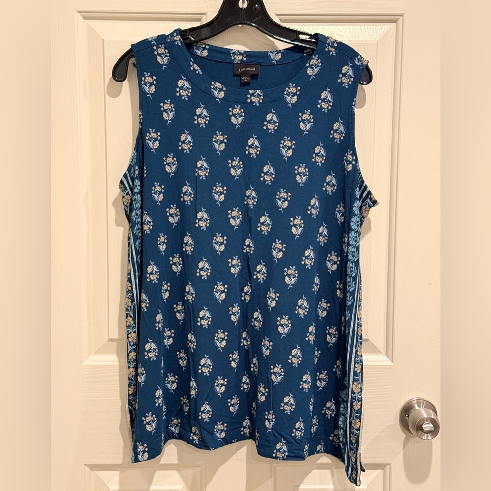 J. Jill Wearever Collection Floral Print Sleeveless Tank
